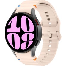 Sneezy Samsung Galaxy Watch 6 40-43-44-47MM Ile Uyumlu Metal Tokalı Dalgalı Spor Silikon Kordon