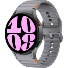 Sneezy Samsung Galaxy Watch 6 40-43-44-47MM Ile Uyumlu Metal Tokalı Dalgalı Spor Silikon Kordon