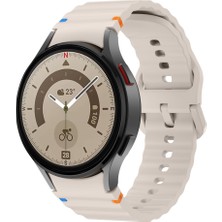 Sneezy Samsung Galaxy Watch 5 Pro 45MM Ile Uyumlu Metal Tokalı Dalgalı Spor Silikon Kordon