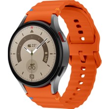 Sneezy Samsung Galaxy Watch 5 Pro 45MM Ile Uyumlu Metal Tokalı Dalgalı Spor Silikon Kordon