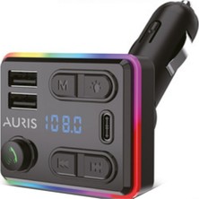 Auris Çakmak Yerine Takılan Foksiyonlu 4 Köşeli USB Girişli, Aux Jackli, Mikro CD Okuyuculu,mp3 Çalarlı Wireless Fm Adaptörü