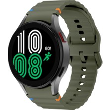Sneezy Samsung Galaxy Watch 4 40-42-44-46MM Ile Uyumlu Metal Tokalı Dalgalı Spor Silikon Kordon