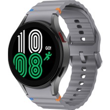 Sneezy Samsung Galaxy Watch 4 40-42-44-46MM Ile Uyumlu Metal Tokalı Dalgalı Spor Silikon Kordon