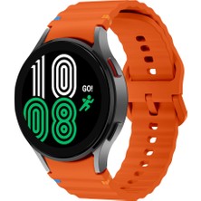 Sneezy Samsung Galaxy Watch 4 40-42-44-46MM Ile Uyumlu Metal Tokalı Dalgalı Spor Silikon Kordon