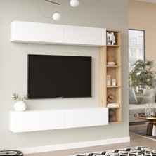 L'occi Concept Lusi Tv Ünitesi Kitaplık Duvara Monte Sepet-Beyaz Lu1-Sw