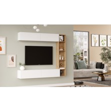 L'occi Concept Lusi Tv Ünitesi Kitaplık Duvara Monte Sepet-Beyaz Lu1-Sw