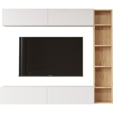 L'occi Concept Lusi Tv Ünitesi Kitaplık Duvara Monte Sepet-Beyaz Lu1-Sw
