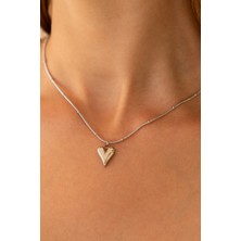 Moonjy Çelik Silver Minimal Kalp Kolye