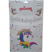 Ngüzel Party Unicorn Iyi Ki Doğdun Kaligrafi Banner