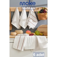 Moke E-Ticaret Pamela 6'Lı 30x55 Cm El & Yüz  Havlu Seti Ve Mutfak Havlusu