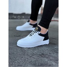 Oby Shoes & Bag WG022 Beyaz Siyah Erkek Casual Ayakkabı