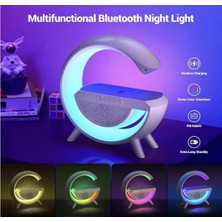 BF Rgb LED Işıklı Kablosuz Wireless Şarj Masa Lambası Bluetooth Hoparlör Speaker G Lamba