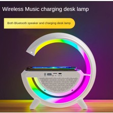 BF Rgb LED Işıklı Kablosuz Wireless Şarj Masa Lambası Bluetooth Hoparlör Speaker G Lamba