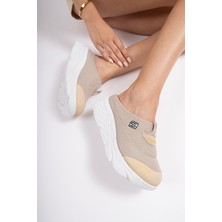 Sandal Spor Kadın Dolgu Taban Ortopedik File Sabo Doktor Hemşire Hastane Aşçı Terliği SS001-0278 Bej