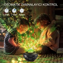 Hymark LED Yıldız Bluetooth Hoparlör USB Projektör Okyanus Dalgası 21 Modlu Gece Lambası