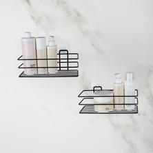 UG Home Yapışkanlı Banyo Rafı 2'li Siyah