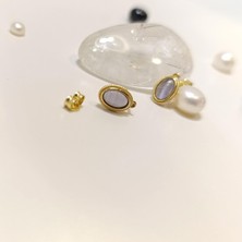 Altın Ofisi Kedi Gözü Füme Vidalı Küpe 14 Ayar Altın Hd Videolu