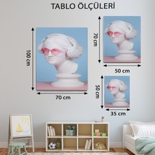 Mervolia Pembe Gözlüklü Heykel TABLOSU-TBL1514