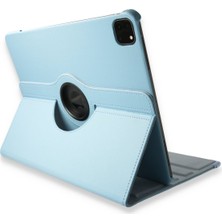 Denza Case Apple iPad Pro 12.9 (2021) Kılıf Standlı Dönebilen Deri Tablet Kapak - Turkuaz