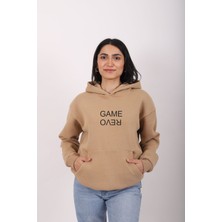 Dressify Modern Game Over  Baskılı Oversıze Rahat Kalıp Unısex Kapüşonlu Sweatshırt