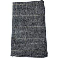 Atilla Tekstil Ekose Kareli Desen Pamuklu Gabardin Kumaş - Likralı - Gri Renk - (110 cm x 140 Cm) - 300 Gr/m