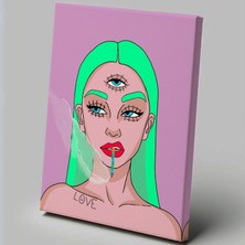 Mervolia Pop Art Temalı  Deccal Kız Tablo TBL792