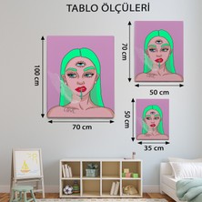 Mervolia Pop Art Temalı  Deccal Kız Tablo TBL792