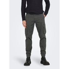 Only & Sons Lastikli Paça Antrasit Erkek Kargo Pantolon Onscam Stage Cargo Cuff Lıfe 6687 N