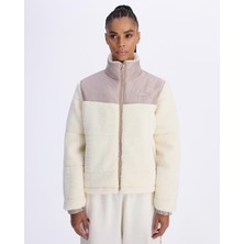 Kappa Authentic Sodani Kadın Beyaz-Kahverengi Oversize Fit Bomber Ceket