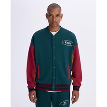 Kappa Authentic Franz Bomber Erkek Yeşil-Kırmızı Comfort Fit Mont