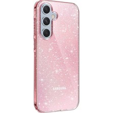 Denza Case Samsung Galaxy A15 Kılıf Renkli Simli Kapak - Pembe