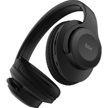 Bix Soundcraft Bh2 Katlanabilir Hoparlör Özellikli Eq Mod Tf Kart Girişli 40MM Sürücü Kablosuz Bluetooth 5.3 Kulaküstü Kulaklık Siyah