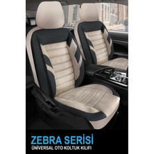 Kurra Store Mitsubishi Challenger (W) 2.8 Td (140 Hp) 1996  Uyumlu Zebra Serisi  Bej-Siyah Tam Set Takım Oto Kılıf