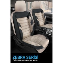 Kurra Store Honda Civic Sedan Eco Executive 1.6 (125) Ov 2017  Uyumlu Zebra Serisi  Bej-Siyah Tam Set Takım Oto Kılıf