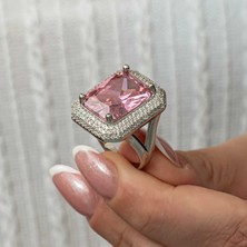 Stil Love Gümüş Pembe Zirkon Taşlı Kadın Yüzük