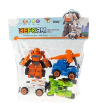 Oyuncak Robota Dönüşen Arbalar 4 Lü Set Sürtmeli 10 cm