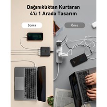 Anker 543 Şarj Cihazı (65W II) - PIQ 3.0 GaN 4-Port İnce Hızlı Duvar Şarj Cihazı - MacBook, USB C Dizüstü Bilgisayarlar, iPad Pro, iPhone ve Daha Fazlası için Uyumlu - A2046 (Anker Türkiye Garantili)