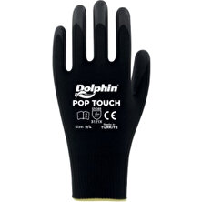 Dolphin Pop Touch Siyah Polyester Poliüretan Iş Eldiveni