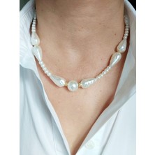Stainless Steel Çelik incili Kolye Küpe Seti