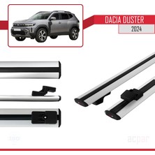 Acpar Dacia Duster 3 (P1310) 2024 ve Sonrası ile Uyumlu Basıc Model Universal Ara Atkı Tavan Barı Gri 2 Adet