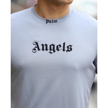 Tükato Unisex Angels Baskılı Relaxed Fit Alt Üst Şort T-Shirt Takım