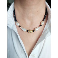 Devi Altın Kaplama Incili Choker Kolye