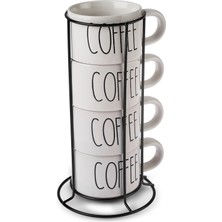 Karaca Coffee Standlı 4'lü Kupa 180 ml