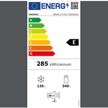 Grundıg Gpknd 477 E Enerji Sınıfı 475LT Duo-No Frost Kombi Tipi Buzdolabı Beyaz