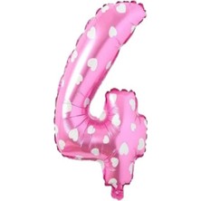 Bal10 Dünyası Puanlı Pembe Renk Rakam Folyo Balon 36 cm Yaş 4