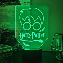 Lerad-Lazer Art Harry Potter 3D Gece Lambası. 16 Renk+Dokunmatik ve Uzaktan Kumandalı Işık.