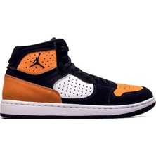 Nike Jordan Access Jumpman Leather Sneaker Hakiki Deri Bilekli Spor Ayakkabı Siyah Turuncu Beyaz