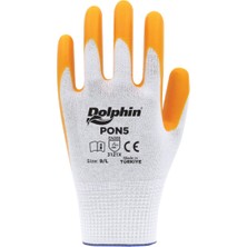 Dolphin Pon5 Beyaz/sarı Nitril Polyester Iş Eldiveni