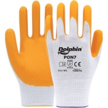 Dolphin Pon7 Beyaz/sarı Nitril Polyester Iş Eldiveni