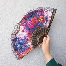 Piraye Gift Çiçek Desenli  Plastik Yelpaze